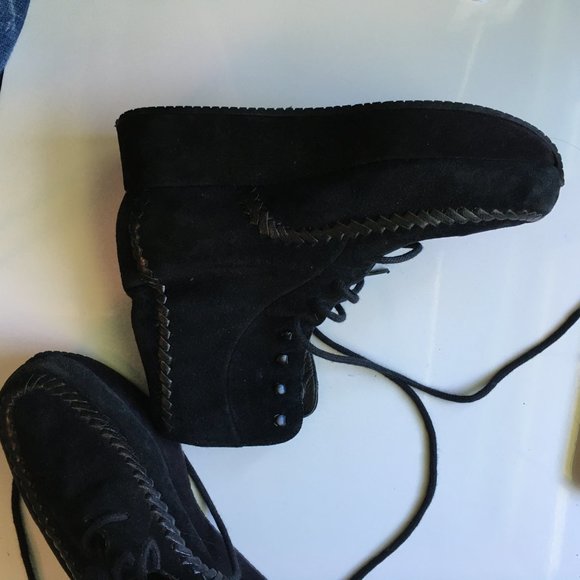 Stephane Kélian vtg rare black suade platforms - Picture 6 of 6